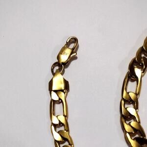 18k Genuine Gold Plated Necklace Figaro Chain Link Christmas Birthday Gift - NEW